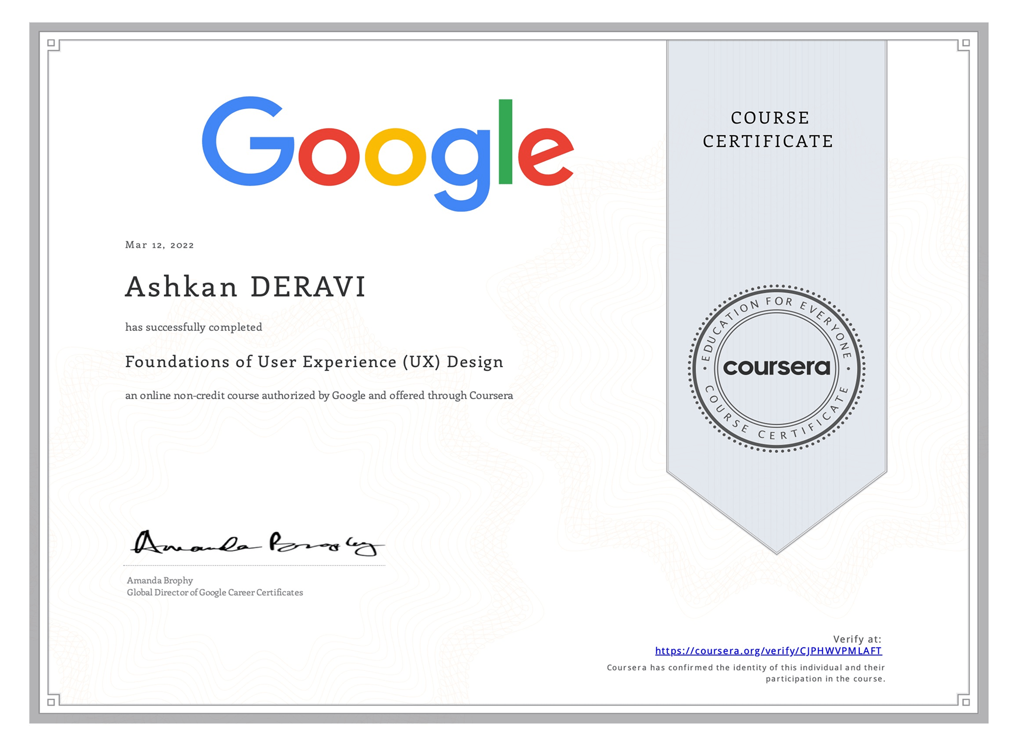 Coursera Foundations of User Experience (UX) Design
